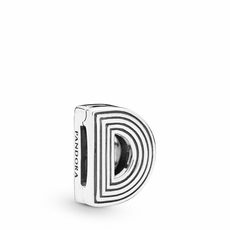 Pandora Reflexions™ Letter D Clip Charm - Sterling Silver/Silicone - Canada | FV6879VG